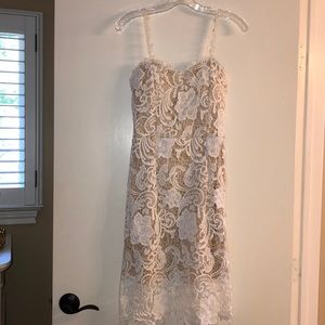Crochet Lace Bustier Midi Dress